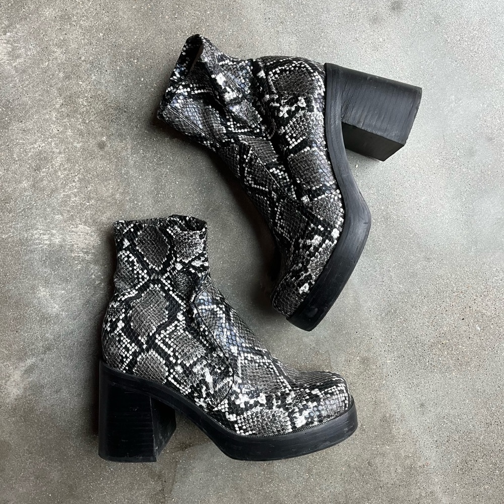 Steve Madden snakeskin ankle boots